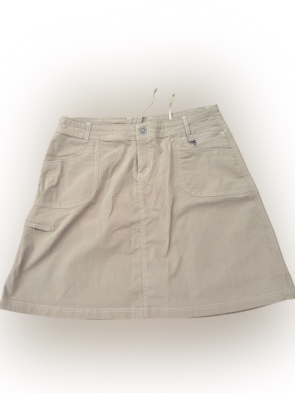 Kuhl Beige A-Line Utility Skirt with Front Pockets size 14